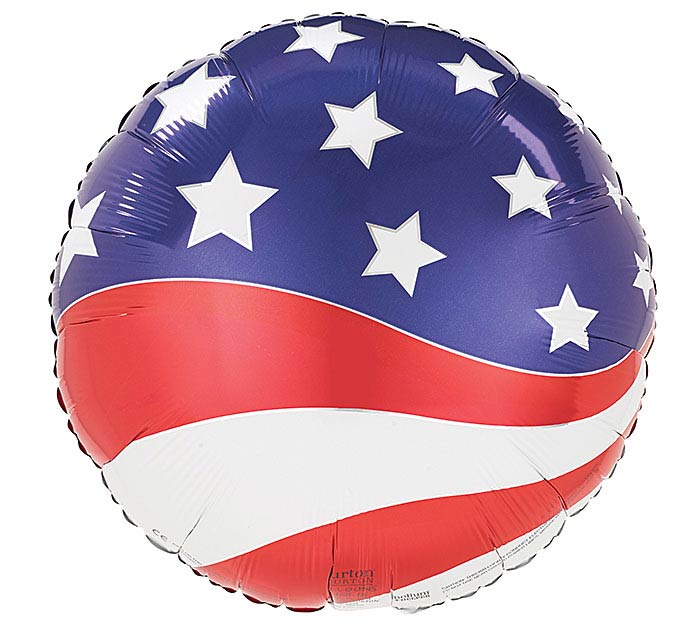 USA FLAG ROUND 18" MYLAR
