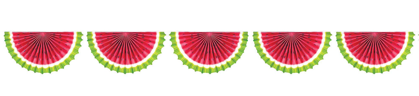 WATERMELON PAPER FAN BUNTING
