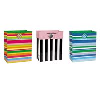 PARTY STRIPES LARGE GIFT BAG ASST