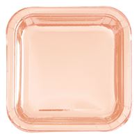 ROSE GLD 9" SQ PPR PLATE 8CT