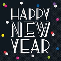 NEON DOTS NY LUNCH NAPKINS 16CT