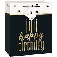 METALLIC HBD MED GIFT BAG