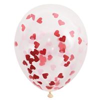 CLEAR 16" LTX W/ CONFETTI HEARTS 5CT