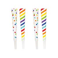 RAINBOW STRP/DOT FANCY HORNS 6CT