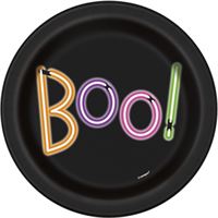 NEON LIGHTS SKELETON 7" PPR PLATE 8CT