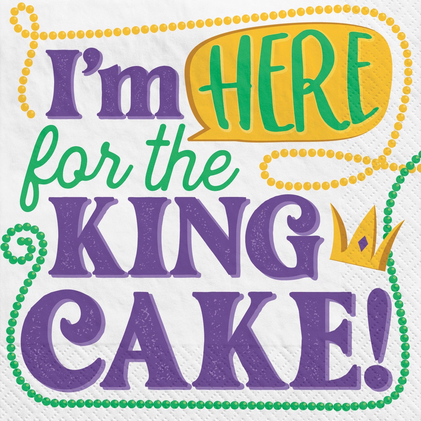 KING CAKE BEVERAGE NAPKIN
