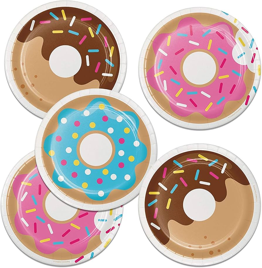DONUT TIME 7" PLATES 8CT