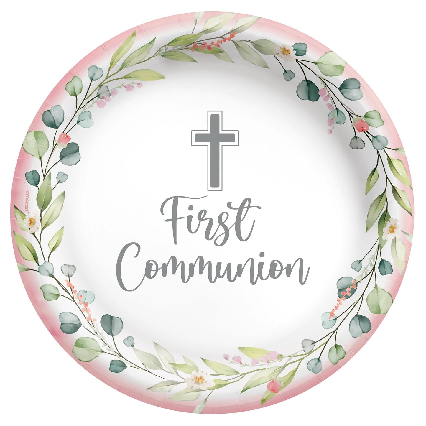 1ST COMMUNION PINK 10" PLATES