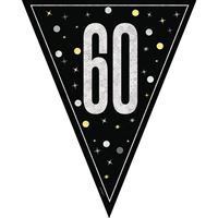 GLITZ BLK/SLV PL FLAG BANNER 60