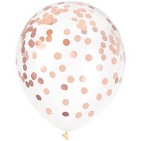 12" CLEAR LTX W/ RSE GLD CONFETTI 6CT