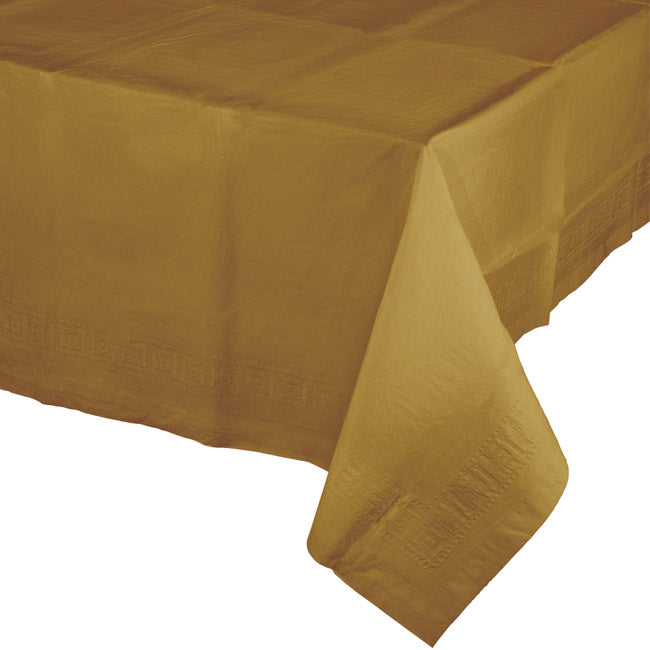 GLITTERING GOLD RECT PL TABLE COVER