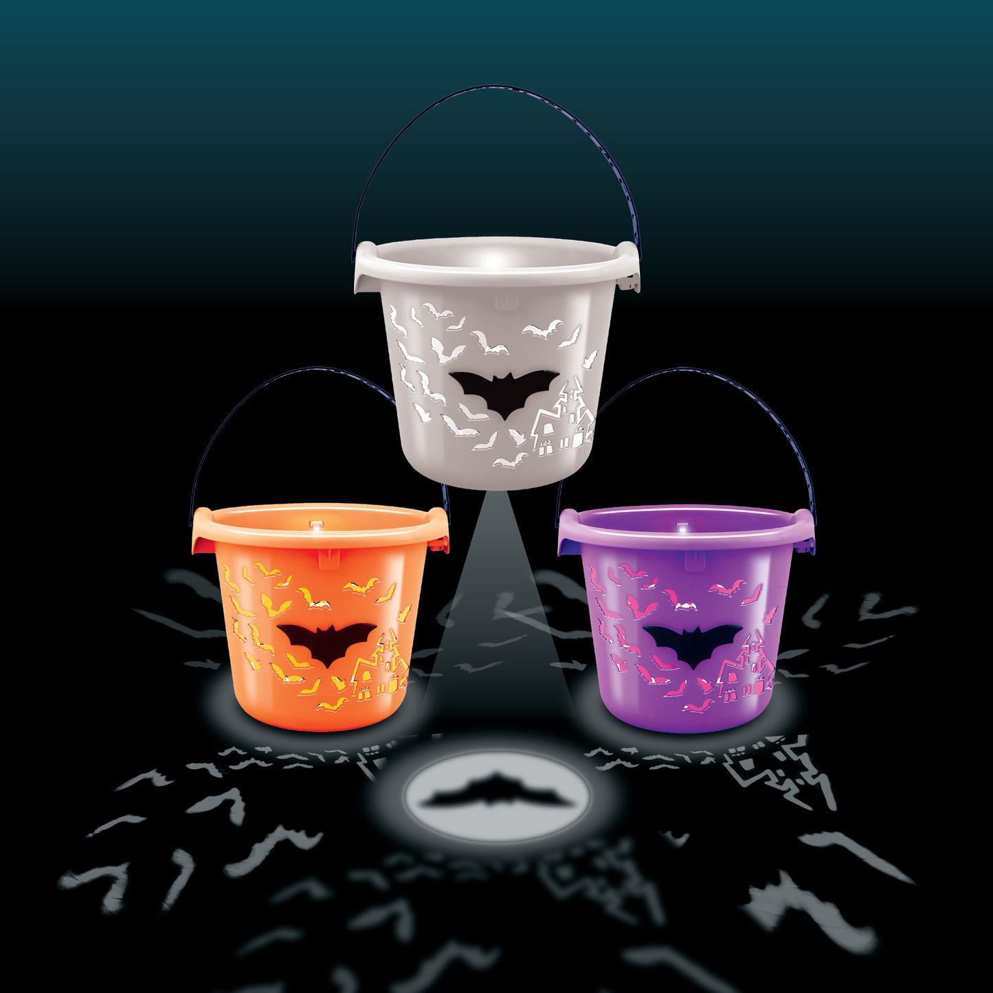HALLOWEEN LED PROJECTION BUCKET SPIDER