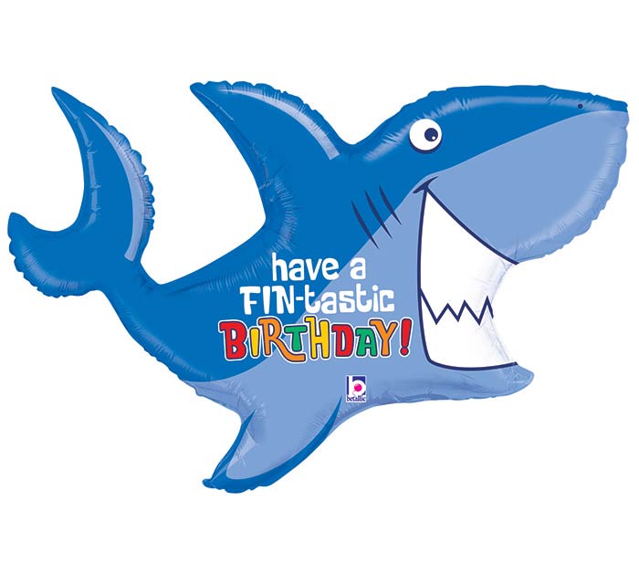 BIRTHDAY SHARK 39" MYLAR-PKG