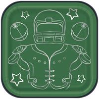 GAME FACE FOOTBALL 7" SQ PLATE 8CT