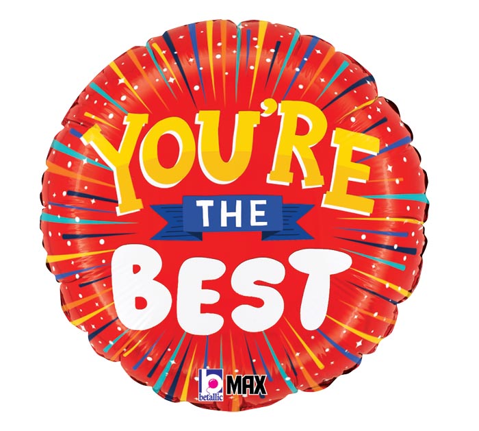 YOU'RE THE BEST RED STRIPES 18" MYLAR