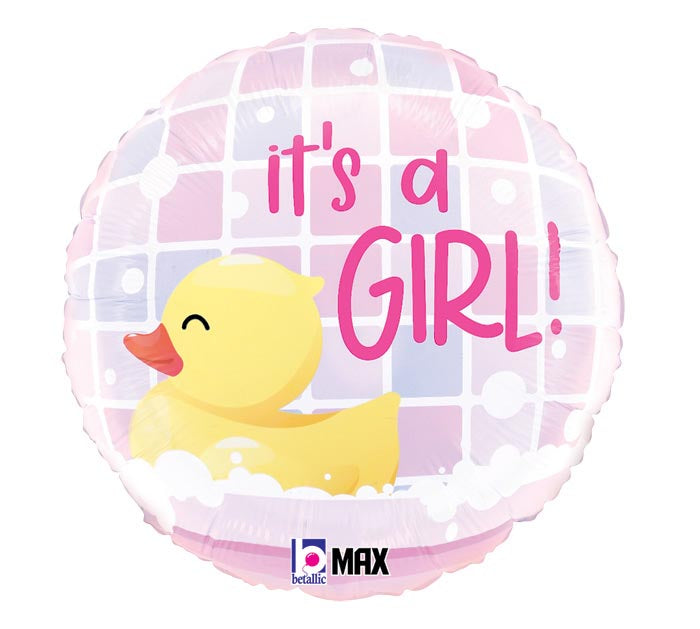 IT'S A GIRL RUBBER DUCK 18" MYLAR