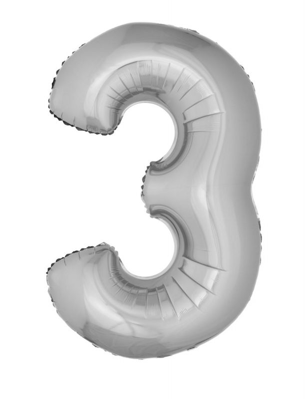 SILVER #3 40" MYLAR-PKG