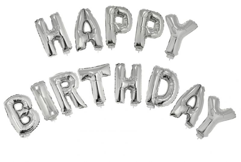 SILVER HBD BALLOON SET-AF