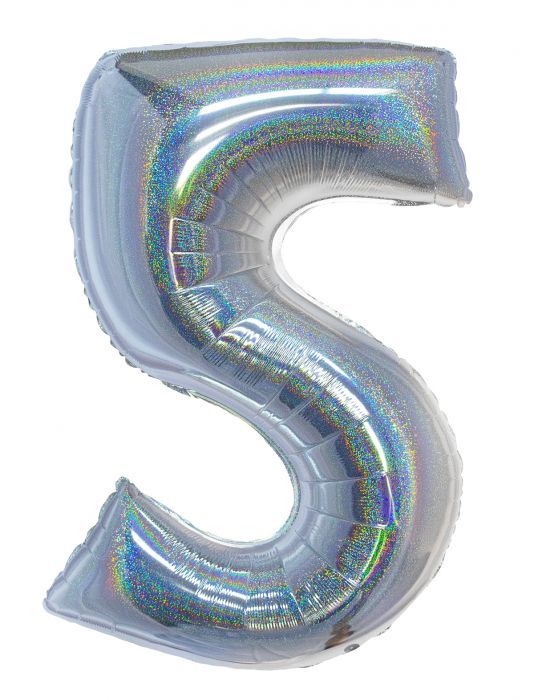 HOLOGRAPHIC SILVER #5 40" MYLAR