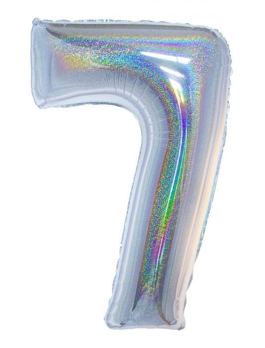 HOLOGRAPHIC SILVER #7 40" MYLAR