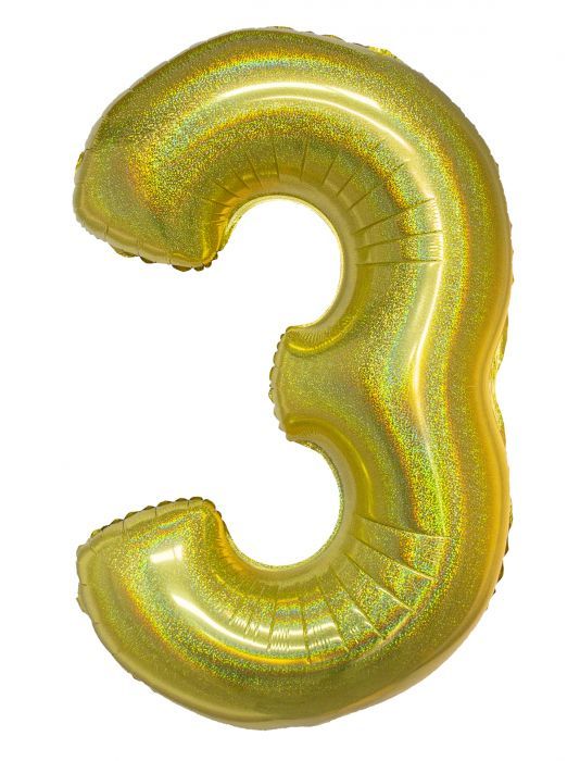 HOLOGRAPHIC GOLD #3 40" MYLAR-P