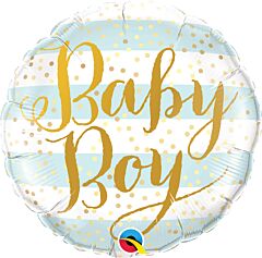 BABY BOY BLUE STRIPES 18" MYLAR