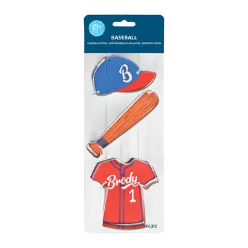 3 PC COOKIE CUTTER SET - BASEBALL