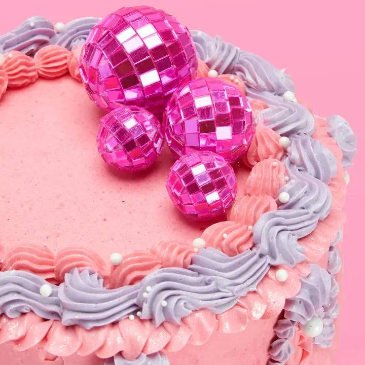 PINK DISCO CAKE TOPPERS