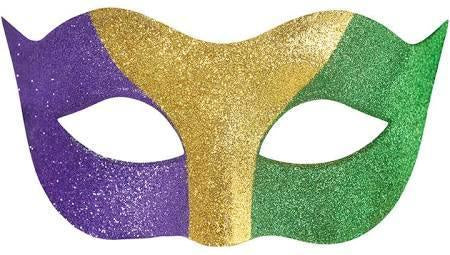 MARDI GRAS TRI COLORED MASK