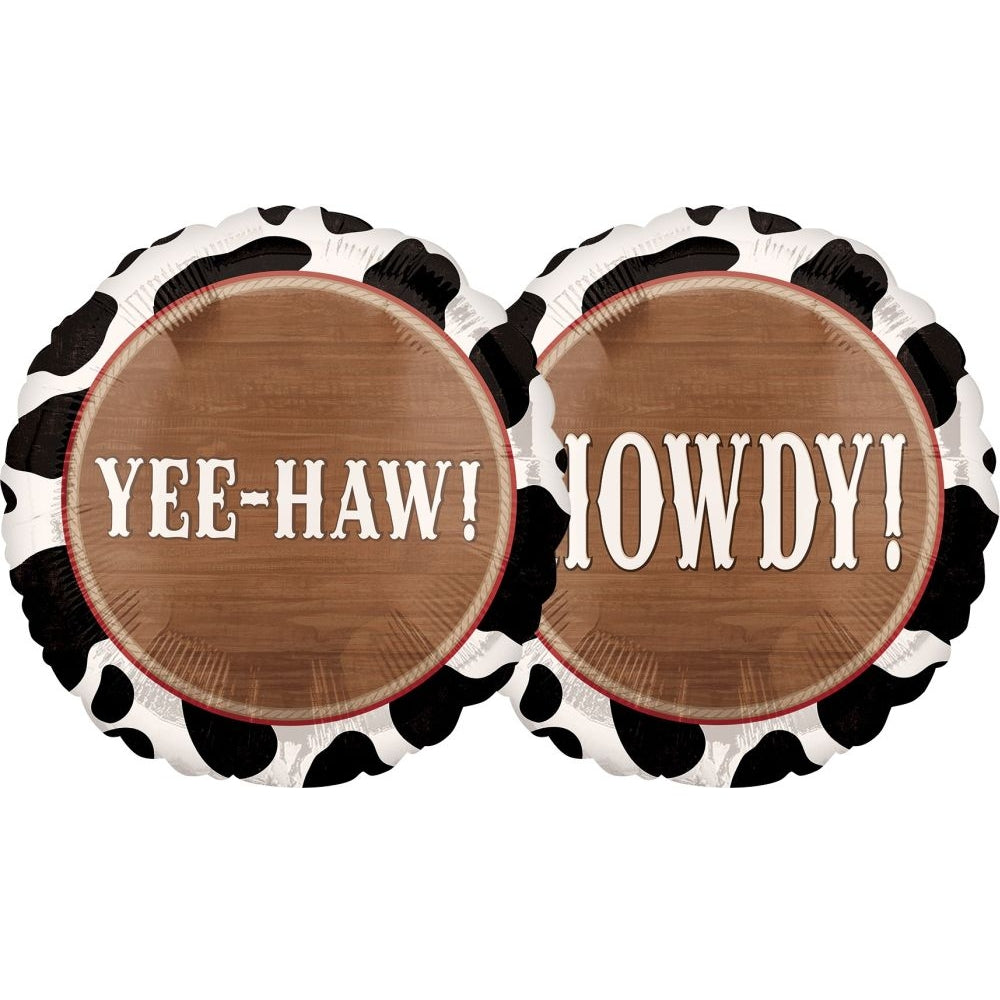 HOWDY/YEEHAW 2 SIDED 18" MYLAR