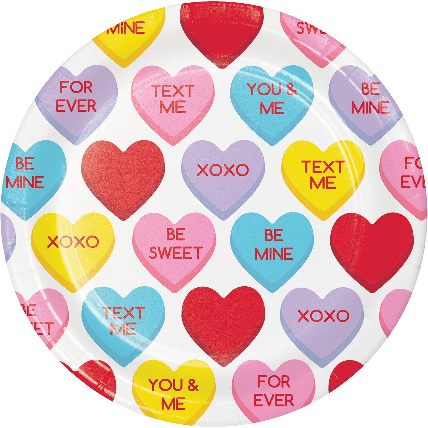CANDY HEARTS VDAY 7" PPR PLATES