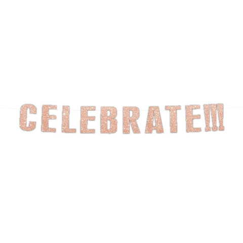 BLUSH BIRTHDAY CELEBRATE GLTR BANNER