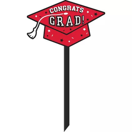 RED GRAD LAWN SIGN