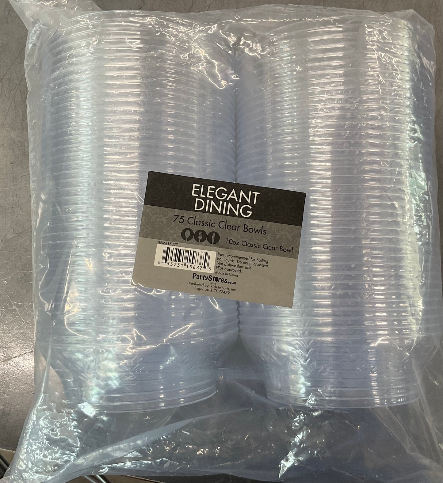 10 OZ CLASSIC CLEAR BOWL 75CT