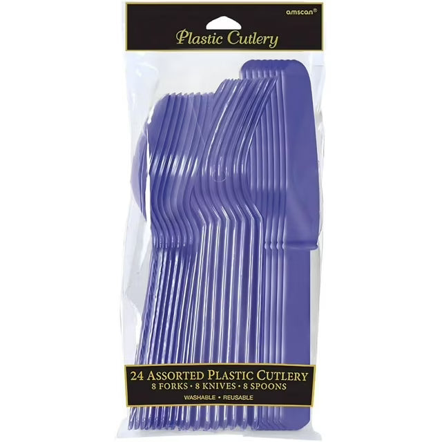 NEW PURPLE ASST CUTLERY