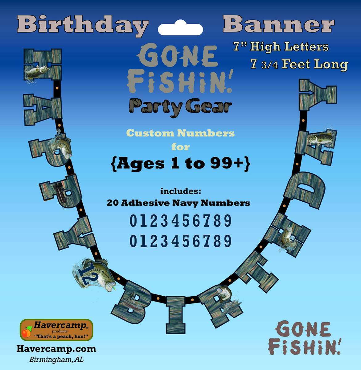 GONE FISHIN' BIRTHDAY BANNER