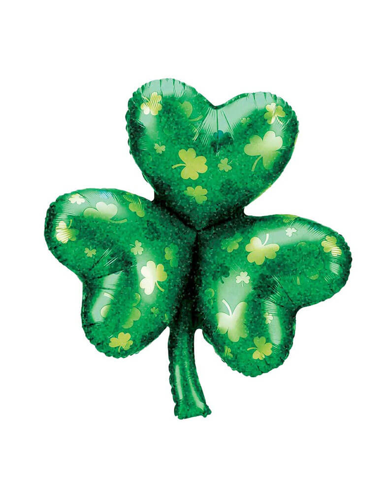 32" GREEN SHAMROCK SHAPE MYLAR