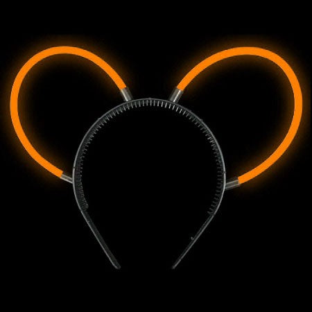 GLOW BUNNY EARS ORANGE