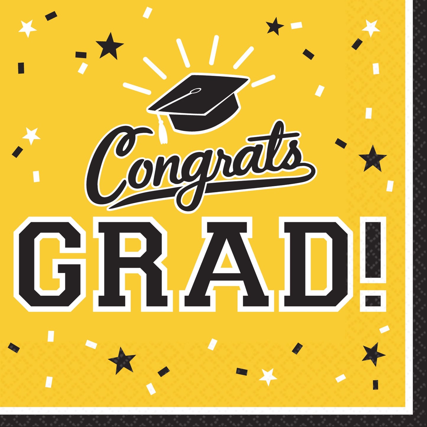 GRAD BEVERAGE NAPKIN - YELLOW
