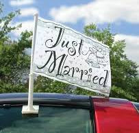 JUST MARRIED CAR FLAG