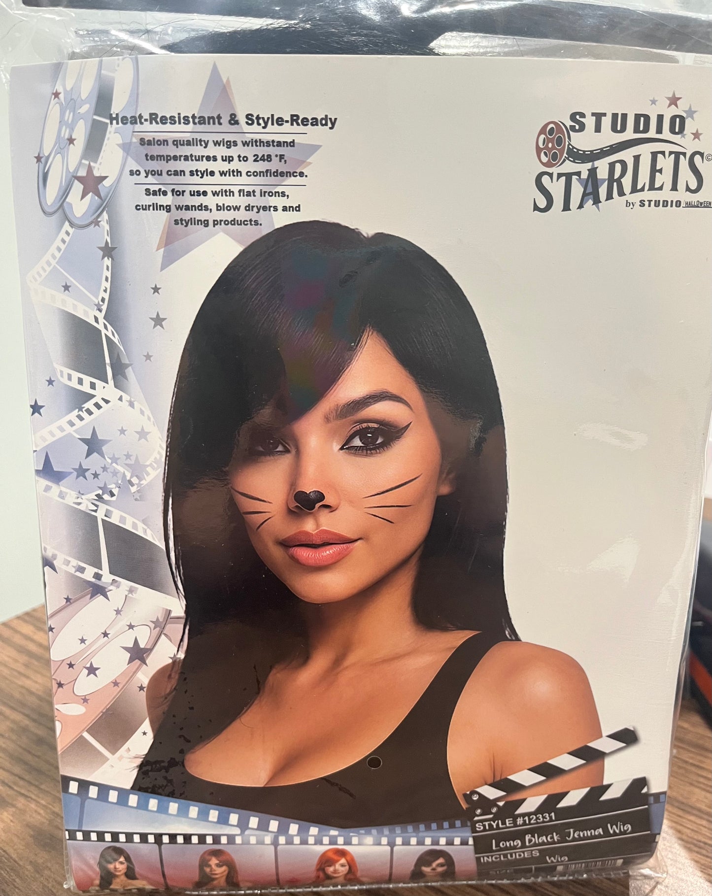 JENNA LONG BLACK WIG W/ SIDE BANGS