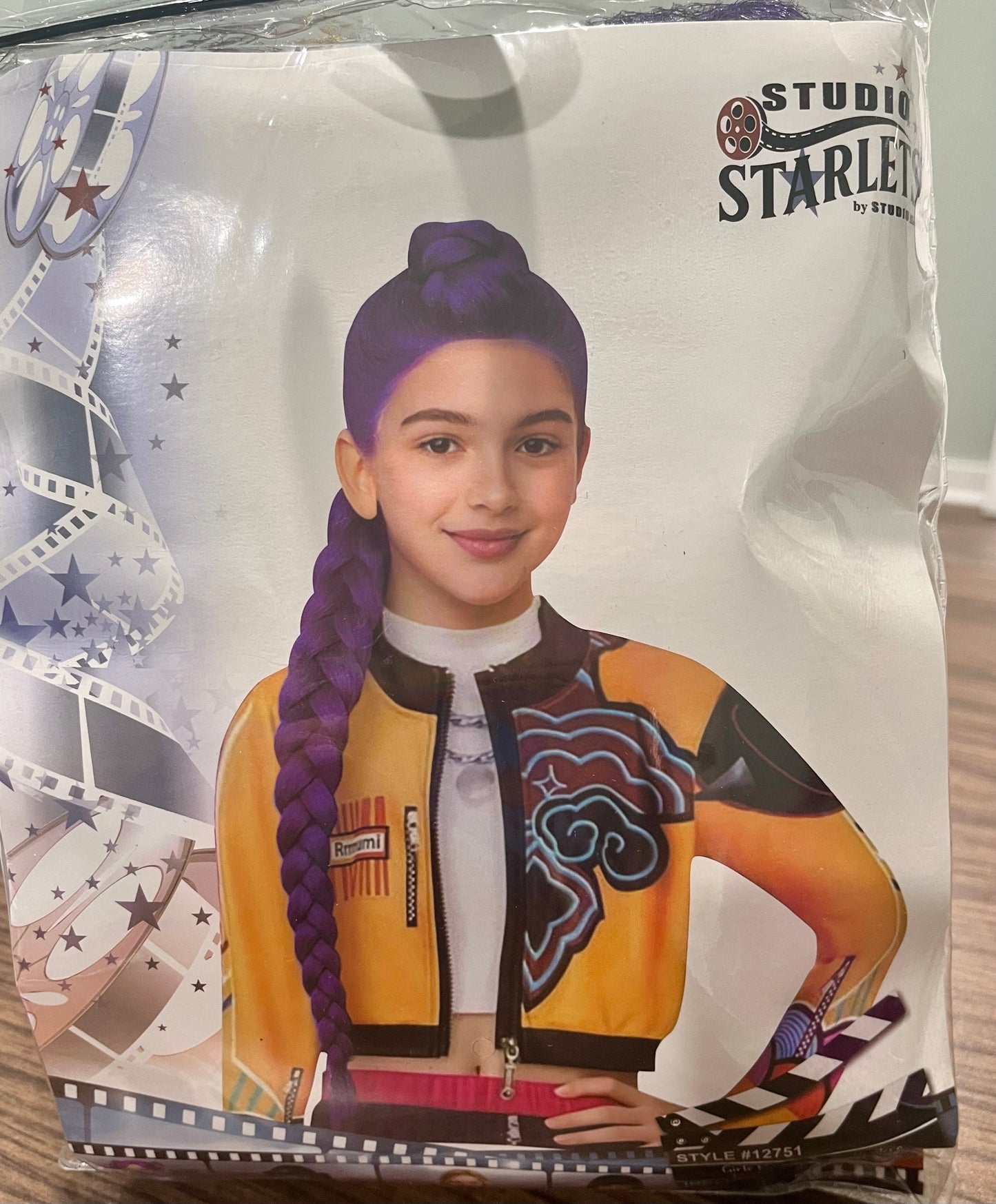KPOP HUNTER BUN W/ BRAID WIG PURPLE
