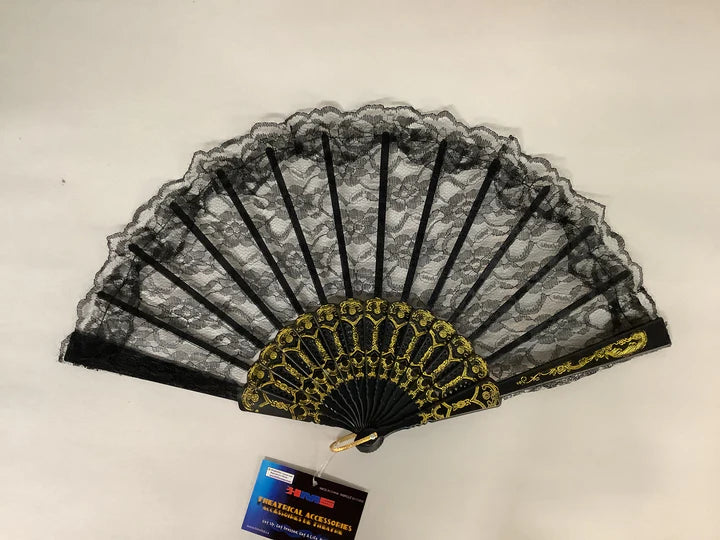 LACE FAN BLACK