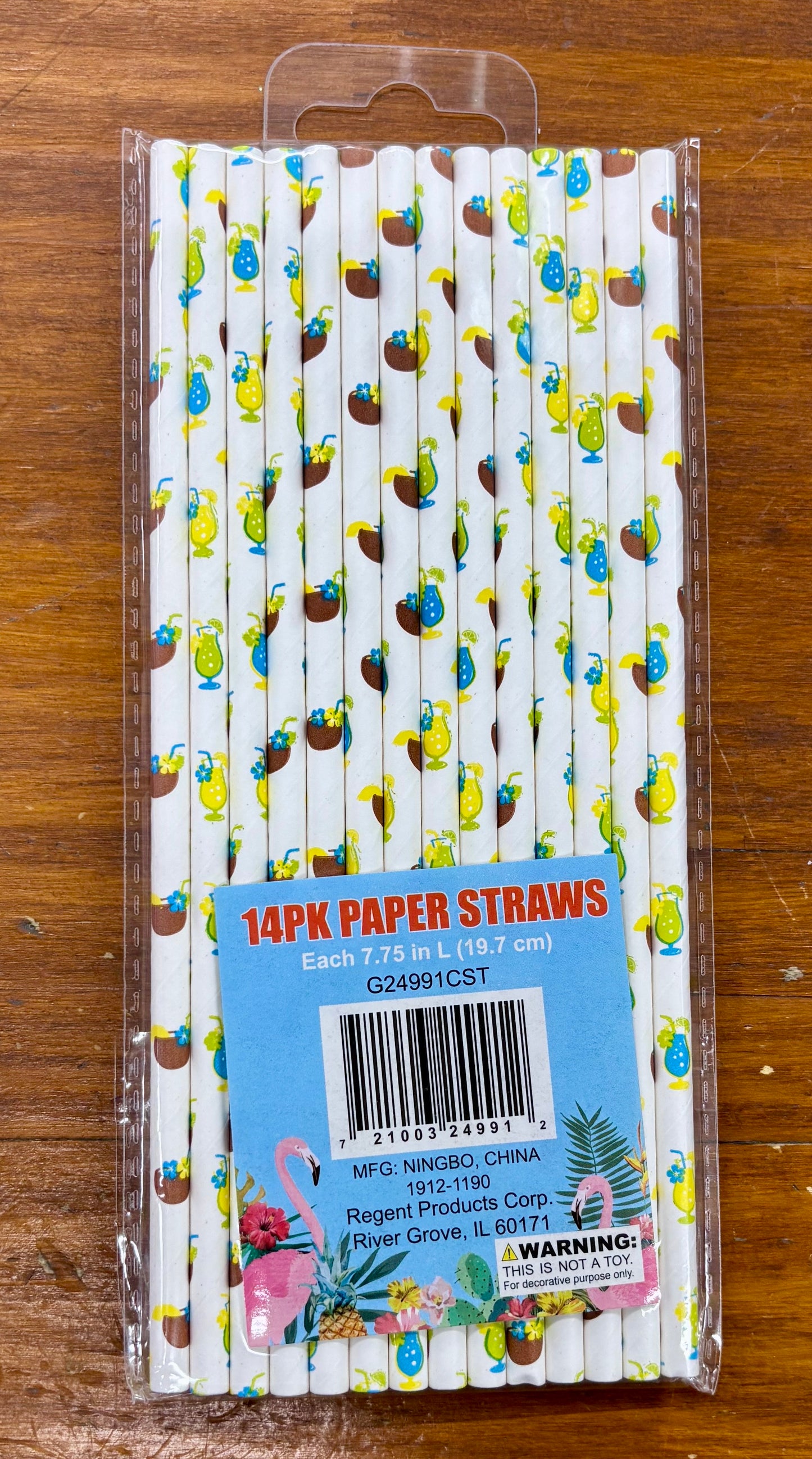 ASST SUMMER PRINT PAPER STRAWS