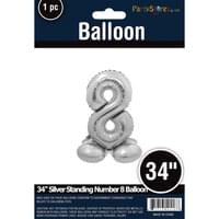 34" SILVER STANDING MYLAR # 8