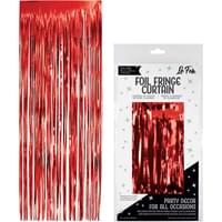 RED FOIL FRINGE CURTAIN