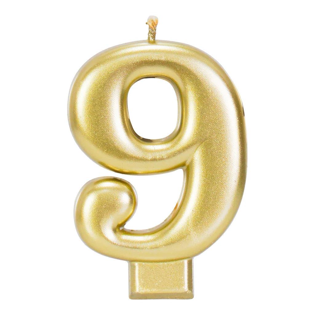 GOLD 3.25 INCH NUMBER CANDLE
