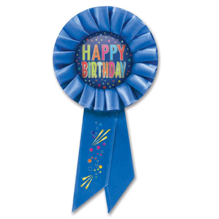 BLUE HAPPY BIRTHDAY RIBBON