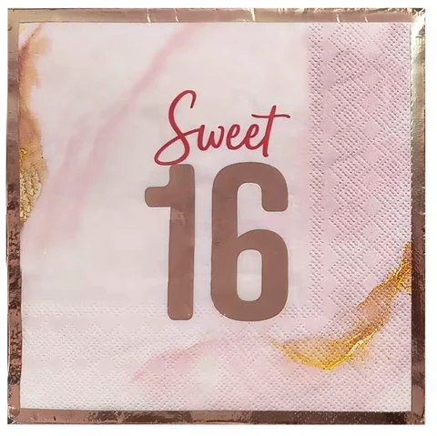 BLUSH SWEET 16 LUNCH NAPKINS 16CT