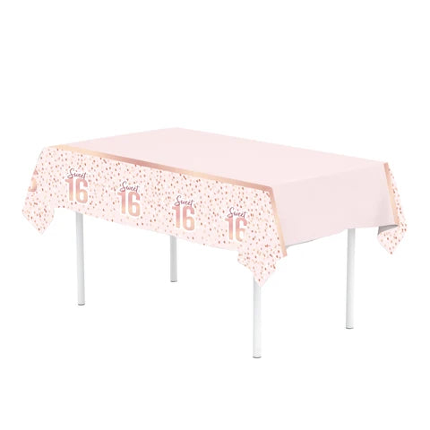 BLUSH SWEET 16 PL TABLECOVER